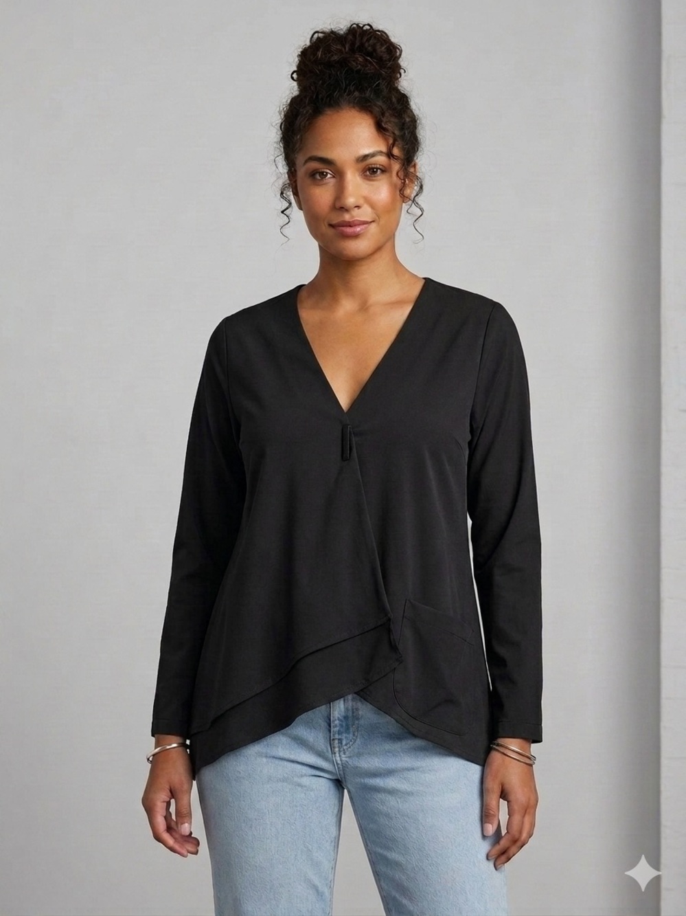 FH Clothing Co. Lagenlook Asymmetric Wrap Blazer Jacket Size L